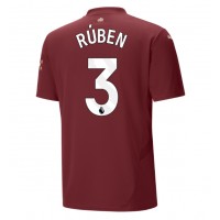 Manchester City Ruben Dias #3 Tretí futbalový dres 2024-25 Krátky Rukáv